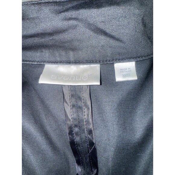 Plus Size Black Avenue Lightweight Jacket With Zip Pockets & Collar Made In Viet - Picture 4 of 4